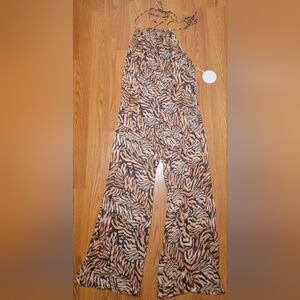 NWT Tori Praver Athena Swim Cover-Up Sz XS Jumpsuit Tiger Jumper Womens Revolve